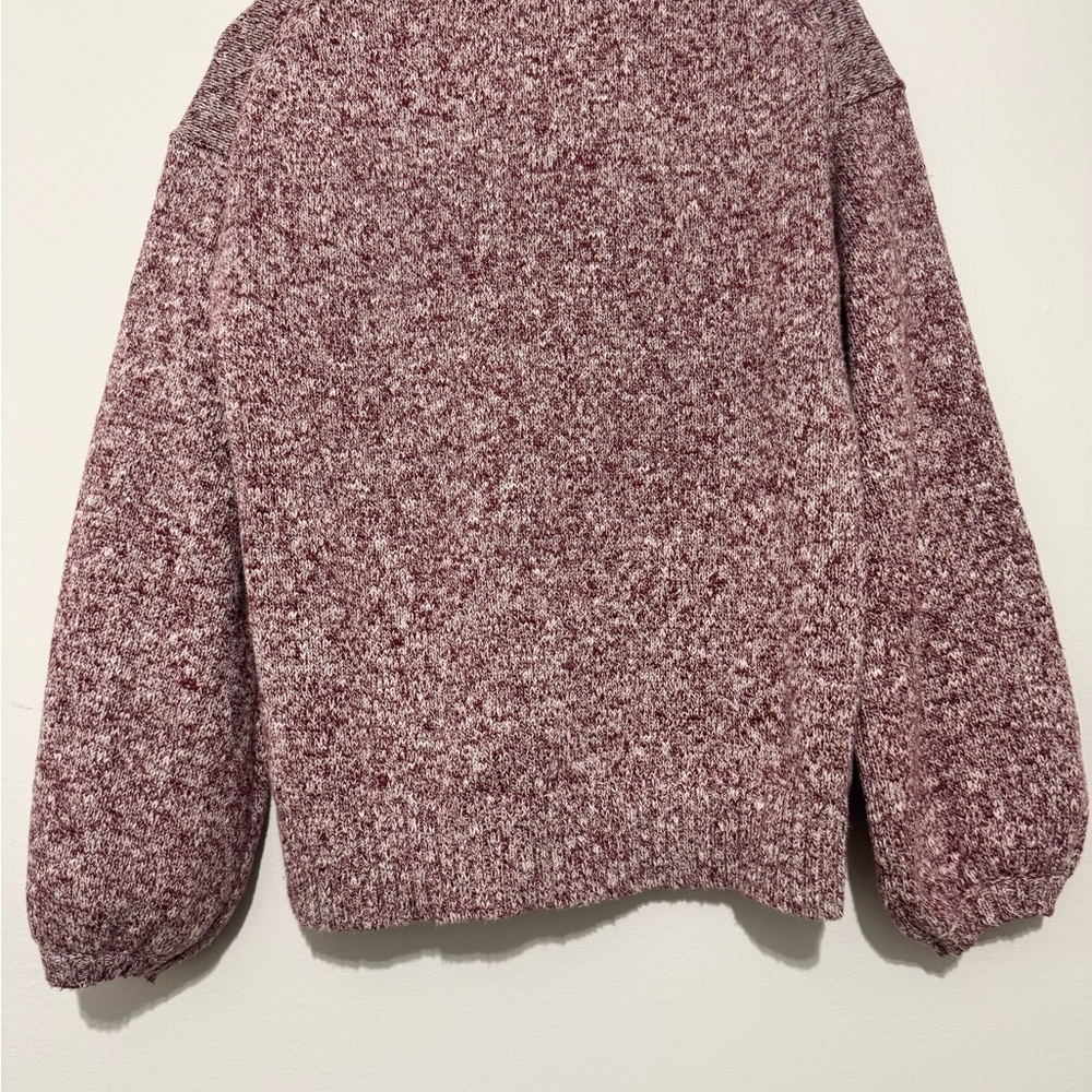 J. Crew Women’s Puff Sleeve Pullover Knit Sweater Cotton  Linen Blend Medium Red - Picture 6 of 8